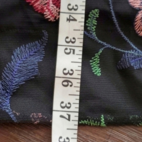 Robbie Bee Rose Red Embroidered Floral Black Sleeveless Blue Sheath XL - Picture 4 of 6